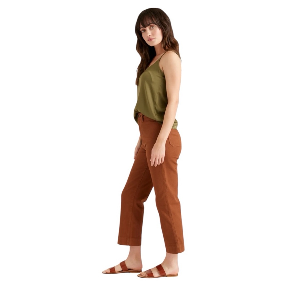 NWOT Quince Organic Stretch Cotton Twill Wide-Leg Crop Pants size 26 - Picture 3 of 9